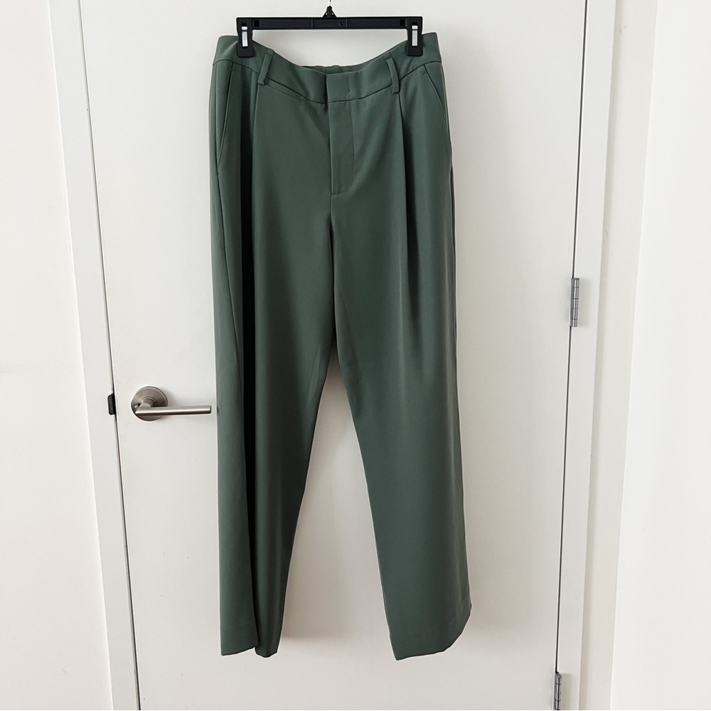 Vince Horizon Green Pleated Wide-Leg Trousers NWOT